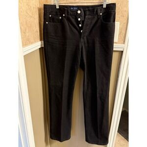 Ann Taylor Jeans Black Low Rise Button Fly Denim Pants‎ Womens Size 10M